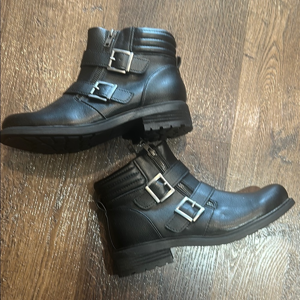 Black Ankle Boots with Buckles